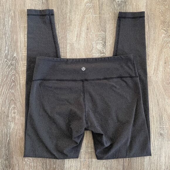 Lululemon Wunder Under Pant Diamond Dot Black White - Size: 10 - Picture 8 of 9